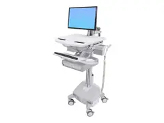 Ergotron StyleView Cart with LCD Arm, LiFe Powered, 2 Drawers Vogn - &#229;pen arkitektur - for LCD-skjerm / PC-utstyr - l&#229;sbar - aluminium, forsinket st&#229;l, kvalitetsplast - skjermst&#248;rrelse: inntil 24&quot; - 40 Ah - litium - TAA-samsvar