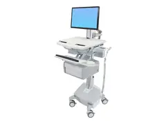 Ergotron StyleView Cart with LCD Pivot, LiFe Powered, 1 Tall Drawer Vogn - for LCD-skjerm / PC-utstyr - l&#229;sbar - medisinsk - aluminium, forsinket st&#229;l, kvalitetsplast - skjermst&#248;rrelse: inntil 22&quot; - 40 Ah - litiumion - TAA-samsvar