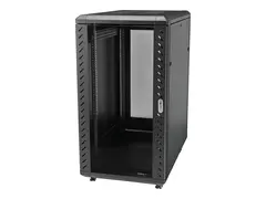 StarTech.com 32U 19&quot; Server Rack Cabinet, Adjustable Depth 6-32 inch, Lockable 4-Post Network/Data/AV Equipment Rack Enclosure w/ Glass Door &amp; Casters, Flat Pack, 1763lb/800kg Capacity Free Standing Server Rack (RK3236BKF) - Rack skap - 4-stangs - st&#229;r p&#229; gulv - svart - 32U - 19&quot;