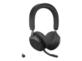 Jabra Evolve2 75 - Hodesett - on-ear Bluetooth - tr&#229;dl&#248;s - aktiv st&#248;ydemping - USB-C - lydisolerende - svart - Certified for Microsoft Teams