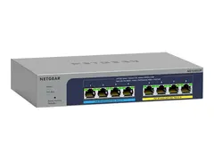 NETGEAR Plus MS108EUP - Switch - Styrt - 4 x 100/1000/2.5G (PoE++) + 4 x 100/1000/2.5G (PoE+) stasjon&#230;r, veggmonterbar - PoE++ (230 W)