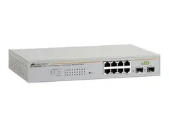 Allied Telesis AT GS950/8 WebSmart Switch Switch - Styrt - 8 x 10/100/1000 + 2 x delt SFP - stasjon&#230;r