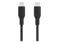 Belkin BOOST CHARGE - USB-kabel 24 pin USB-C (hann) til 24 pin USB-C (hann) - 2 m - svart - for Apple 10.9-inch iPad Air; Google Pixel 4a, 5, 6; Samsung Galaxy Note20, S21, S21 5G, S22
