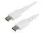 StarTech.com 2m USB C Charging Cable, Durable Fast Charge &amp; Sync USB 2.0 Type C to USB C Laptop Charger Cord, TPE Jacket Aramid Fiber M/M 60W White, Samsung S10, S20 iPad Pro MS Surface Heavy Duty and Rugged - USB-kabel - 24 pin USB-C (hann) rett til 24 pin USB-C (hann) rett - Thunderbolt 3 / USB 2.0 - 2 m - hvit