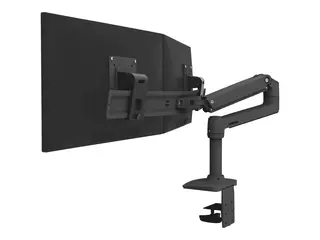 Ergotron LX - Monteringssett (leddarm, 2 svingtapper, dobbeltdisplaybue, sokkel, 2-dels skrivebordslampe, 8&quot;-stang, utvidelse) for 2 LCD-skjermer - dobbeldirekte - matt svart - skjermst&#248;rrelse: inntil 25&quot;