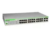 Allied Telesis AT GS950/24 WebSmart Switch Switch - Styrt - 24 x 10/100/1000 + 2 x GBIC - stasjon&#230;r