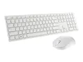 Dell Pro KM5221W - Tastatur- og mussett tr&#229;dl&#248;s - 2.4 GHz - QWERTY - US International - hvit