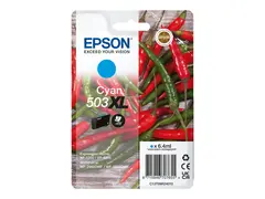 Epson 503XL - 6.4 ml - XL - cyan original - bl&#230;re med RF/lyd-alarm - blekkpatron - for Expression Home XP-5200, XP-5205; WorkForce WF-2960DWF, WF-2965DWF