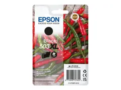 Epson 503XL - 9.2 ml - XL - svart - original bl&#230;re med RF/lyd-alarm - blekkpatron - for Expression Home XP-5200, XP-5205; WorkForce WF-2960DWF, WF-2965DWF