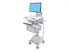 Ergotron StyleView Cart with LCD Pivot, LiFe Powered, 2 Tall Drawers Vogn - &#229;pen arkitektur - for LCD-skjerm / PC-utstyr - l&#229;sbar - aluminium, forsinket st&#229;l, kvalitetsplast - skjermst&#248;rrelse: inntil 22&quot; - 40 Ah - litium - TAA-samsvar