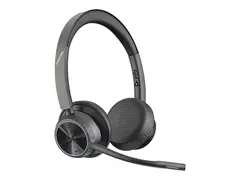 Poly Voyager 4300 UC Series 4320 Hodesett - on-ear - Bluetooth - tr&#229;dl&#248;s - USB-A - lydisolerende - Zoom Certified