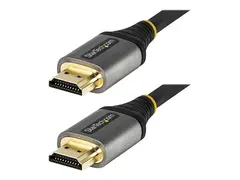 StarTech.com 16ft (5m) HDMI 2.1 Cable, Certified Ultra High Speed HDMI Cable 48Gbps, 8K 60Hz/4K 120Hz HDR10+ eARC, Ultra HD 8K HDMI Cable/Cord w/TPE Jacket, For UHD Monitor/TV/Display Dolby Vision/Atmos, DTS-HD (HDMM21V5M) - Ultra High Speed - HDMI-kabel med Ethernet - HDMI hann til HDMI hann - 5 m - skjermet - gr&#229;, svart - passiv, 4K 120 Hz st&#248;tte, 8 K 60 Hz (7680 x 4320) st&#248;tte - for P/N: 4PORT-8K-HDMI-SWITCH