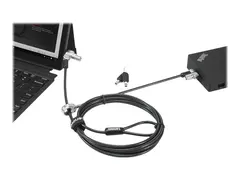 Kensington NanoSaver MasterKey Twin Head Lock Cable Lock Sikkerhetskabell&#229;s - svart - 2.4 m - for ThinkCentre M75t Gen 2; ThinkPad L13 Yoga Gen 3; T14s Gen 3; X13 Gen 3