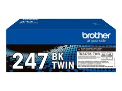 Brother TN247BK TWIN - 2-pack - H&#248;y ytelse svart - original - tonerpatron - for Brother DCP-L3510, L3517, L3550, HL-L3270, L3290, MFC-L3710, L3730, L3750, L3770