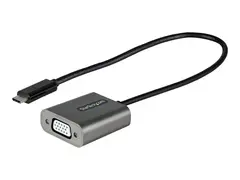 StarTech.com USB C to VGA Adapter, 1080p USB Type-C to VGA Adapter Dongle, USB-C (DP Alt Mode) to VGA Monitor/Display Video Converter, Thunderbolt 3 Compatible, 12&quot; Long Attached Cable USB C to VGA Converter (CDP2VGAEC) - Video adapter - 24 pin USB-C hann til HD-15 (VGA) hunn - 30 cm - svart - 1200p-st&#248;tte - for P/N: MXT101MMHQ45, MXT101MMHQ60, MXT101MMHQ65, MXT101MMHQ70, MXT101MMHQFF, TB4CDOCK