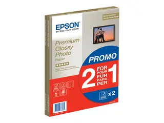 Epson Premium Glossy Photo Paper BOGOF - Blank A4 (210 x 297 mm) - 255 g/m&#178; - 15 ark fotopapir (en pakke 2) - for EcoTank ET-2650, 2750, 2751, 2756, 2850, 2851, 2856, 4750, 4850