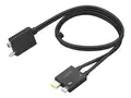 Lenovo Split Cable - Thunderbolt-kabel USB-C / DC-str&#248;mjakk til 24 pin USB-C, Slim Tip - Thunderbolt 4 - 70 cm - svart - for ThinkCentre M75t Gen 2 11W5