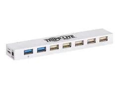 Tripp Lite 7-Port USB 3.0 / USB 2.0 Combo Hub USB Charging, 2 USB 3.0 &amp; 5 USB 2.0 Ports - Hub - 2 x SuperSpeed USB 3.0 + 5 x USB 2.0 - stasjon&#230;r