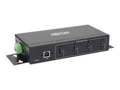 Eaton Tripp Lite series USB 2.0 Hub Industrial 4-Port 15kV ESD Immunity Metal Wall/DIN Mountable Hub - 4 x USB 2.0 - DIN-skinnemonterbar, veggmonterbar