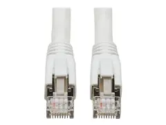 Eaton Tripp Lite Series Cat8 25G/40G Certified Snagless Shielded S/FTP Ethernet Cable (RJ45 M/M), PoE, White, 10 ft. (3.05 m) Koblingskabel - RJ-45 (hann) til RJ-45 (hann) - 3.048 m - S/FTP - CAT 8 - uten hindringer, solid - hvit