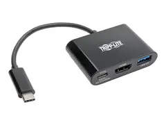 Eaton Tripp Lite Series USB C to HDMI Adapter w/USB-A Hub and PD Charging USB 3.1, Thunderbolt 3 Compatible, 4K x 2K @ 30 Hz, Black USB Type C, USB-C - dokkingstasjon - USB-C 3.1 / Thunderbolt 3 - HDMI