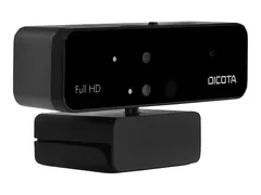 DICOTA Webcam PRO Face Recognition Nettkamera - farge - 1920 x 1080 - 1080p - lyd - USB 2.0