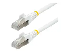 StarTech.com 1.5m CAT6a Ethernet Cable White - Low Smoke Zero Halogen (LSZH) - 10GbE 500MHz 100W PoE++ Snagless RJ-45 w/Strain Reliefs S/FTP Network Patch Cord - koblingskabel - 1.5 m - hvit