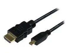 StarTech.com 2m High Speed HDMI Cable with Ethernet HDMI to HDMI Micro HDMI-kabel med Ethernet - HDMI hann til 19 pin micro HDMI Type D hann - 2 m - svart