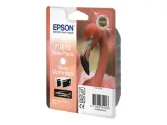 Epson T0870 - 2-pack - 11.4 ml glanset - original - blister - blekkoptimeringspatron - for Stylus Photo R1900