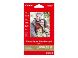 Canon Photo Paper Plus Glossy II PP-201 - Blank 100 x 150 mm - 260 g/m&#178; - 50 ark fotopapir - for PIXMA iP2600, iP2700, iX7000, MG2555, MG8250, mini320, MP520, MX7600, MX850, TS7450