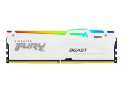 Kingston FURY Beast RGB - DDR5 sett - 32 GB: 2 x 16 GB - DIMM 288-pin - 5600 MHz / PC5-44800 - CL40 - 1.25 V - hvit