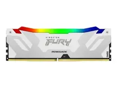 Kingston FURY Renegade RGB - DDR5 sett - 32 GB: 2 x 16 GB - DIMM 288-pin - 6400 MHz / PC5-51200 - CL32 - 1.4 V - ikke-bufret - on-die ECC - hvit, s&#248;lv