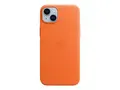 Apple - Baksidedeksel for mobiltelefon MagSafe-samsvar - l&#230;r - oransje - for iPhone 14 Plus