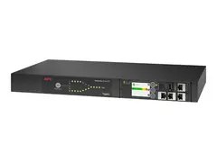 APC Netshelter Rack Automatic Transfer Switch AP4452AJ Redundant switch (kan monteres i rack) - AC 90-110 V - 2000 VA - enkeltfase - Ethernet 10/100/1000, USB - utgangskontakter: 8 - 1U - 2.44 m kabel - svart