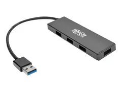 Tripp Lite 4-Port Portable Slim USB 3.0 Superspeed Hub w/ Built In Cable Hub - 4 x SuperSpeed USB 3.0 - stasjon&#230;r