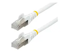 StarTech.com 50cm CAT6a Ethernet Cable White - Low Smoke Zero Halogen (LSZH) - 10GbE 500MHz 100W PoE++ Snagless RJ-45 w/Strain Reliefs S/FTP Network Patch Cord - koblingskabel - 50 cm - hvit