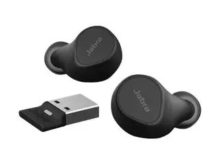 Jabra Evolve2 Buds MS - True wireless-hodetelefoner med mikrofon i &#248;ret - Bluetooth - aktiv st&#248;ydemping - USB-A via Bluetooth-adapter - lydisolerende - svart - Certified for Microsoft Teams