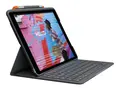 Logitech Slim Folio - Tastatur og folioveske tr&#229;dl&#248;s - Bluetooth LE - QWERTY - Nordisk (dansk/finsk/norsk/svensk) - Oxford-gr&#229; - for Apple 10.9-inch iPad (10. generasjon)