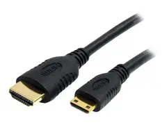 StarTech.com 0.5m High Speed HDMI Cable with Ethernet HDMI to HDMI Mini HDMI-kabel med Ethernet - HDMI hann til 19 pin mini HDMI Type C hann - 50 cm - skjermet - svart