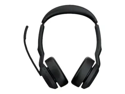 Jabra Evolve2 55 MS Stereo - Hodesett on-ear - Bluetooth - tr&#229;dl&#248;s - aktiv st&#248;ydemping - USB-C - svart - med ladestativ - Zoom Certified, Cisco Webex Certified, Optimized for Microsoft Teams, Alcatel-Lucent Certified, Avaya Certified, Unify Certified, MFi Certified, Amazon Chime Certified