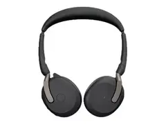 Jabra Evolve2 65 Flex UC Stereo - Hodesett on-ear - Bluetooth - tr&#229;dl&#248;s - aktiv st&#248;ydemping - USB-C - svart - Optimert for UC