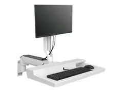 Ergotron CareFit Combo Arm - Monteringssett (leddarm, tastaturbakke, veggmonteringssokkel, sporfesteadapter) modul&#230;r - for LCD-skjerm / PC-utstyr - plastikk, aluminium - hvit - skjermst&#248;rrelse: inntil 27&quot; - veggmonterbar