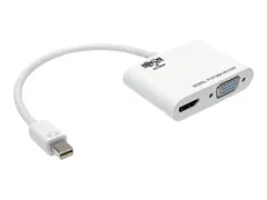 Eaton Tripp Lite Series 6in Mini DisplayPort to HDMI VGA 4K Adapter Converter Cable mDP to HDMI VGA 6&quot; Videokonverter - DisplayPort - HDMI, VGA - hvit