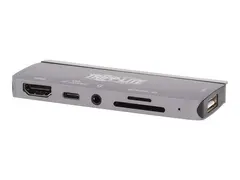 Eaton Tripp Lite Series USB C Docking Station HDMI USB-A SD/Micro SD PD Charging Gray dokkingstasjon - USB-C / Thunderbolt 3 - HDMI