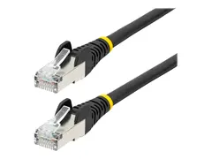 StarTech.com 1m CAT6a Ethernet Cable Black - Low Smoke Zero Halogen (LSZH) - 10GbE 500MHz 100W PoE++ Snagless RJ-45 w/Strain Reliefs S/FTP Network Patch Cord - Koblingskabel - RJ-45 (hann) til RJ-45 (hann) - 1 m - S/FTP - CAT 6a - IEEE 802.3bt - halogenfri, formst&#248;pt, uten hindringer, flertr&#229;det - svart