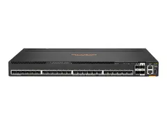 HPE Aruba 6300M 24p SFP+ LRM support and 2p 50G and 2p 25G MACsec Switch Switch - L3 - Styrt - 24 x 1 Gigabit / 10 Gigabit SFP+ + 2 x 1 Gigabit / 10 Gigabit / 25 Gigabit / 50 Gigabit SFP56 (opplink / stabling) + 2 x 1 Gigabit / 10 Gigabit / 25 Gigabit SFP - front og side til bakside - rackmonterbar