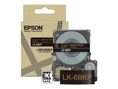 Epson LabelWorks LK-6BKP - Metallisk - gull p&#229; sort Rull (2,4 cm x 9 m) 1 kassett(er) hengeboks - tapepatron - for LabelWorks LW-C610