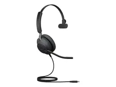 Jabra Evolve2 40 SE MS Mono - Hodesett on-ear - kablet - USB-C - lydisolerende - Certified for Microsoft Teams