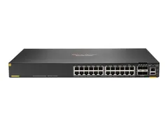 HPE Aruba 6200F 24G Class4 PoE 4SFP+ 370W Switch Switch - Max. Stacking Distance 10 km - L3 - Styrt - 24 x 10/100/1000 (PoE+) + 4 x 1 Gigabit / 10 Gigabit SFP+ (opplink) - rackmonterbar - PoE+ (370 W) - BTO