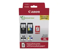 Canon PG-560XL/CL-561XL Photo Value Pack Blank - 2-pack - H&#248;y ytelse - svart, farge (cyan, magenta, gul) - original - hengeboks - blekkpatron/papirsett - for PIXMA TS5350, TS5351, TS5352, TS5353, TS7450